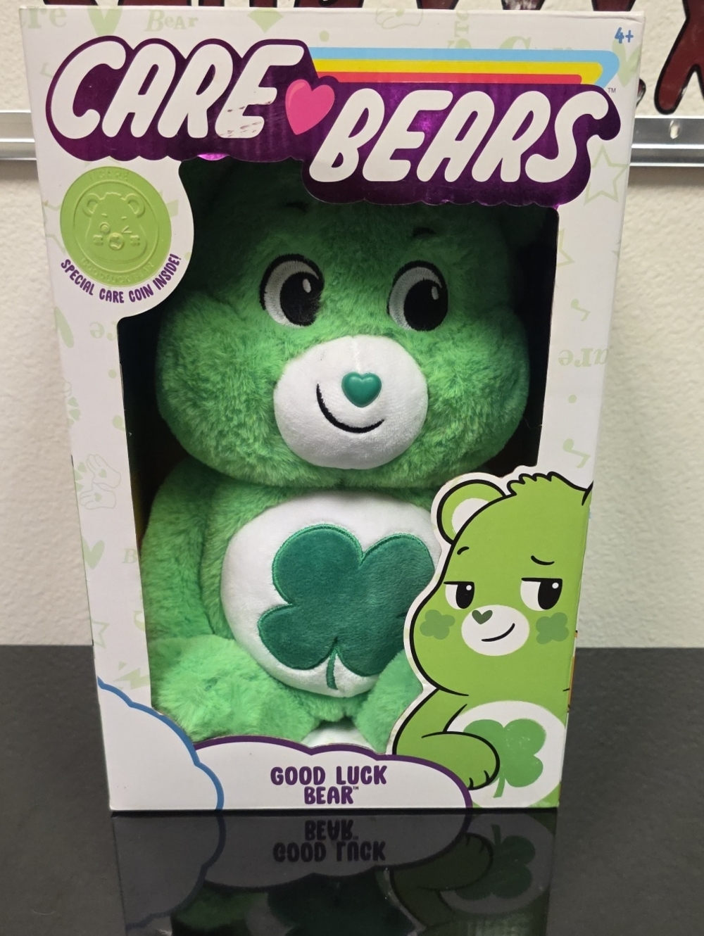 Care Bears Good Luck Bear Plush with Special Care Coin New in Box